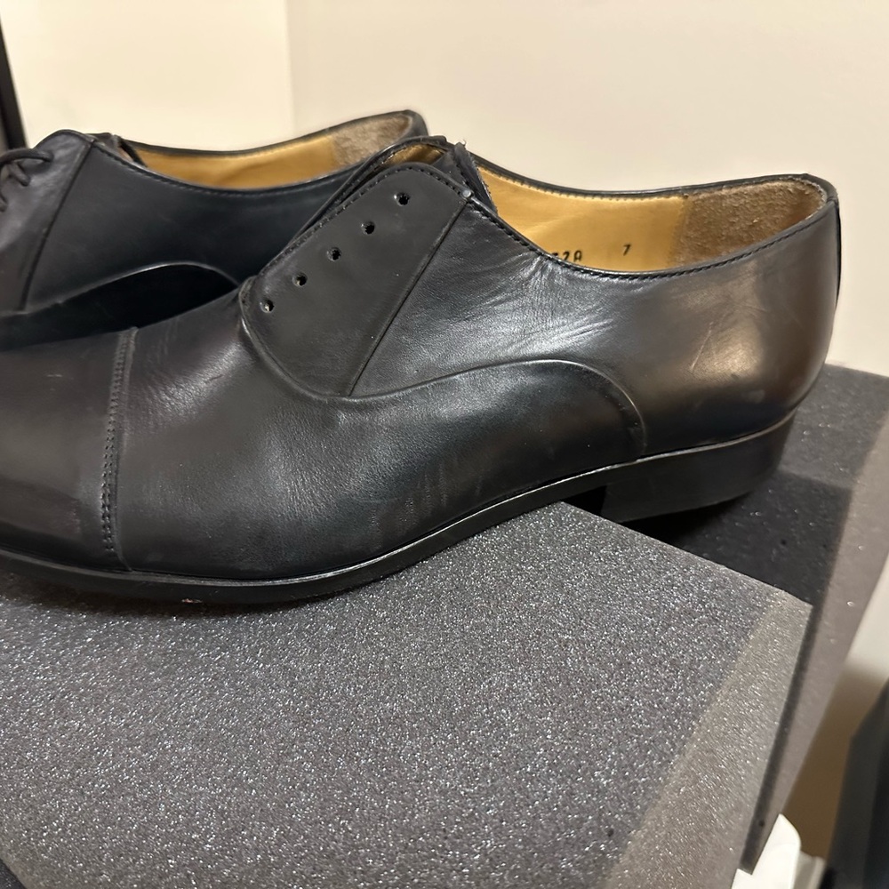 Men’s Elegant Black Leather Men's Oxfords - Picture 5 of 9